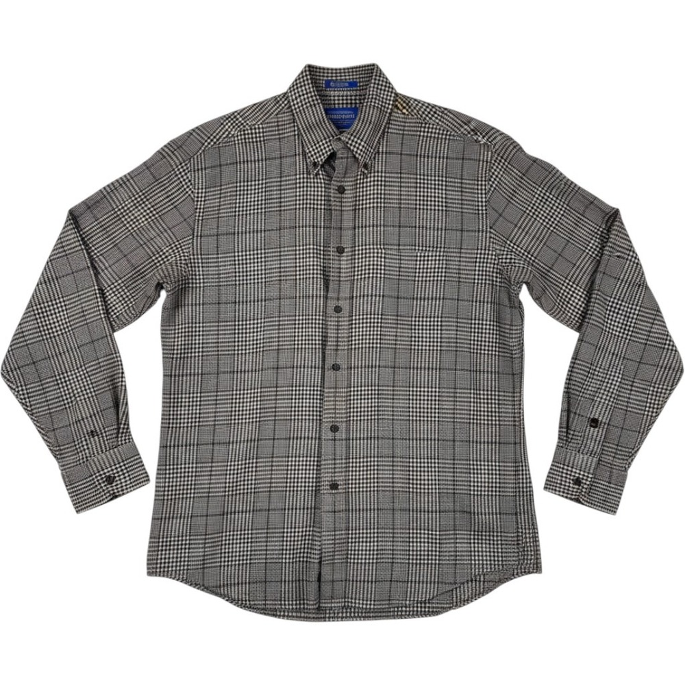 Pendleton Canterbury Cloth Button Down Shirt Size M Merino Wool Cotton Plaid